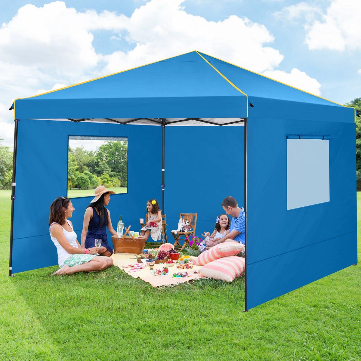 3x3m Folding Pop-Up Gazebo with 4 Sidewalls & UV50+ Protection