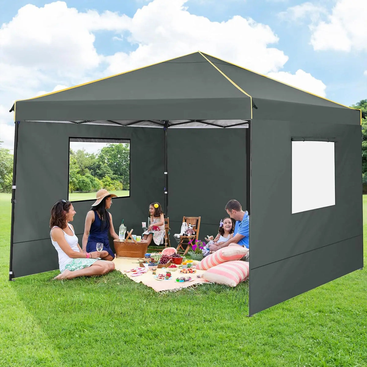 3x3m Folding Pop-Up Gazebo with 4 Sidewalls & UV50+ Protection