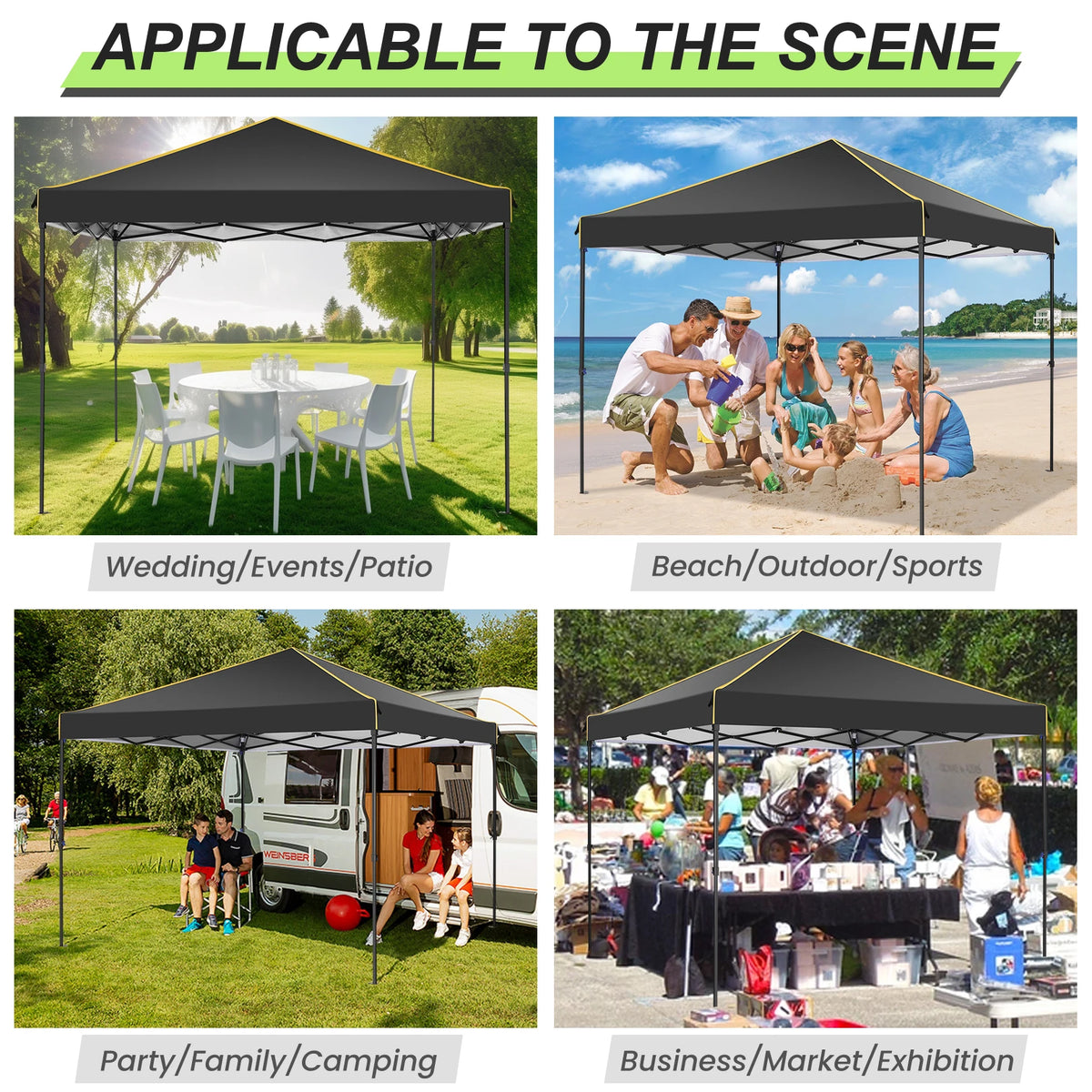 3x3m Folding Pop-Up Gazebo with 4 Sidewalls & UV50+ Protection