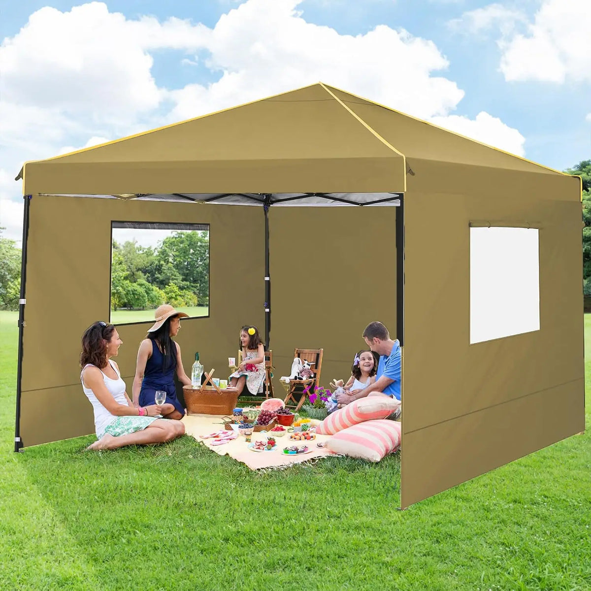3x3m Folding Pop-Up Gazebo with 4 Sidewalls & UV50+ Protection