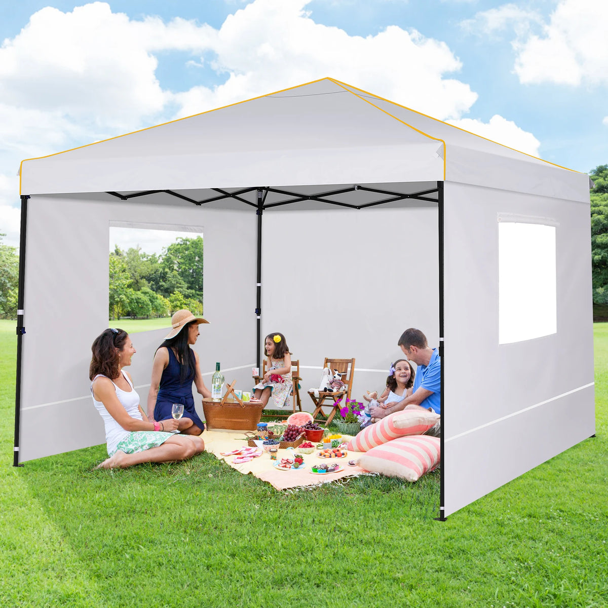 3x3m Folding Pop-Up Gazebo with 4 Sidewalls & UV50+ Protection