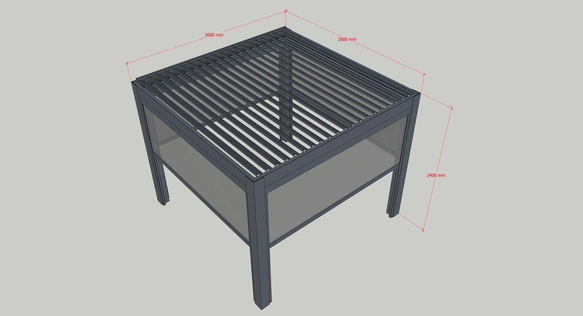 Electric Louvered Aluminum Pergola Pavilion – Motorized Sunshade