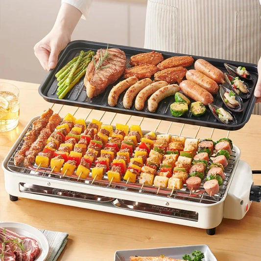 Title: Electric barbecue stove, smoke-free barbecue grill, outdoor barbecue grill, multifunctional indoor electric grill