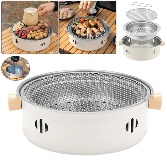 Title: Portable Charcoal Barbecue Grill Compact Tabletop BBQ Grill with Grill Net Camping Grill Stove Multifunction for Camping Picnic
