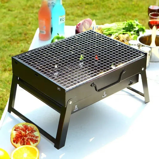 Title: Portable BBQ Charcoal Grill Stainless Steel Small Mini BBQ Tool Kit Outdoor Cooking Camping Picnic Beach Portable BBQ