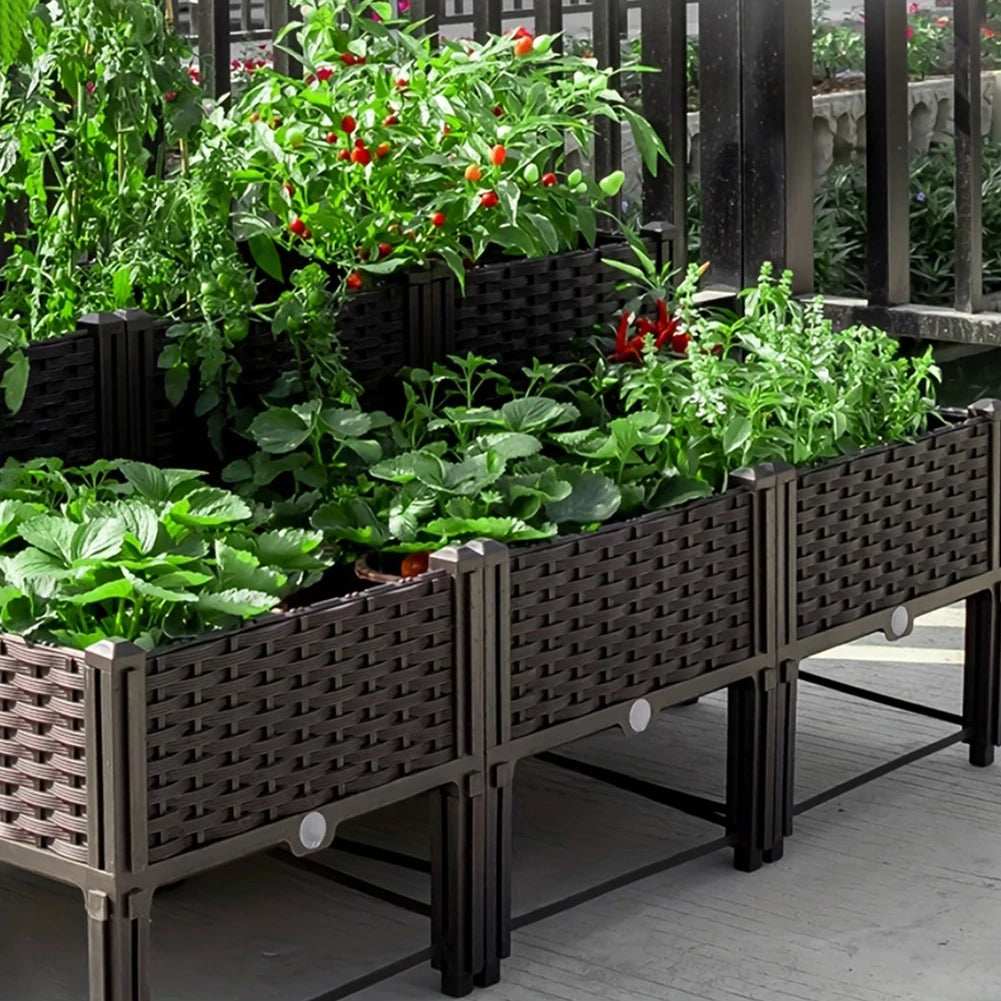 Elevated Raised Garden Bed with Drainage