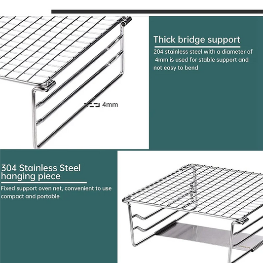 Title: Grate Camping Grill Mini Outdoor Grill Grid Stainless Steel For Picnic Hiking Camping BBQ-AT64