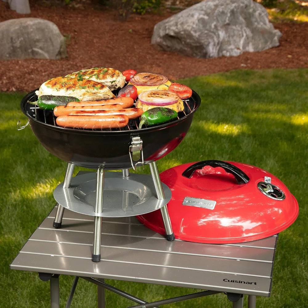 Portable Charcoal BBQ Grill Kettle - Outdoor Smoker for Patio, Backyard & Camping