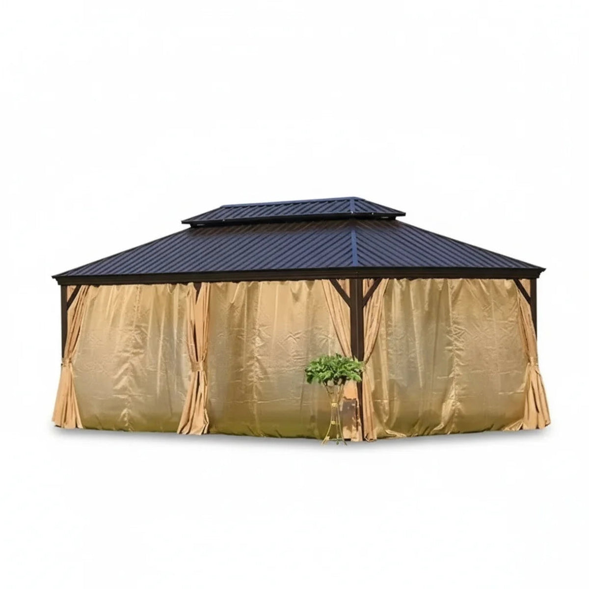 Aluminum Alloy Gazebo with Galvanized Iron Roof & Mosquito Curtains