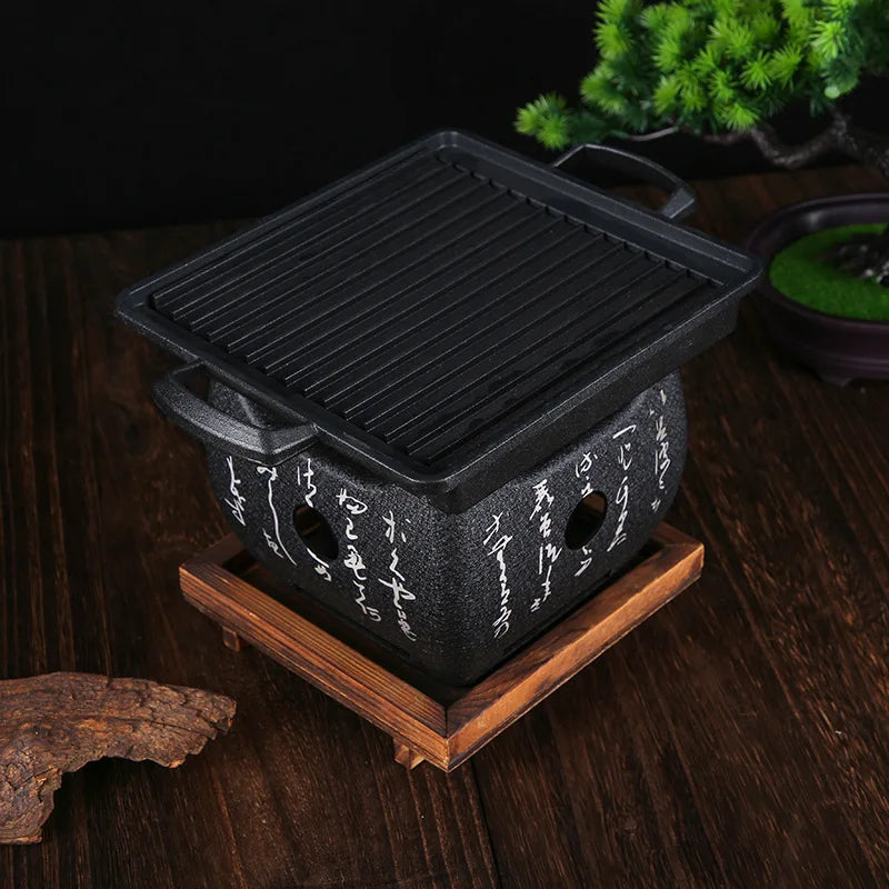 Mini Barbecue Charcoal Grill Tray - Small Home BBQ Charcoal Stove