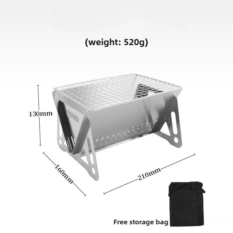 Foldable Portable Charcoal BBQ Grill - Compact Outdoor Cooking for Camping & Backyard