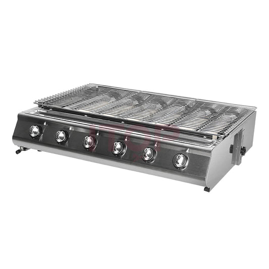 Title: Gas Grill 6 Burner Smokeless Bbq European Outdoor Tabletop Griddle Barbecue Smokeless Gas BBQ Grill