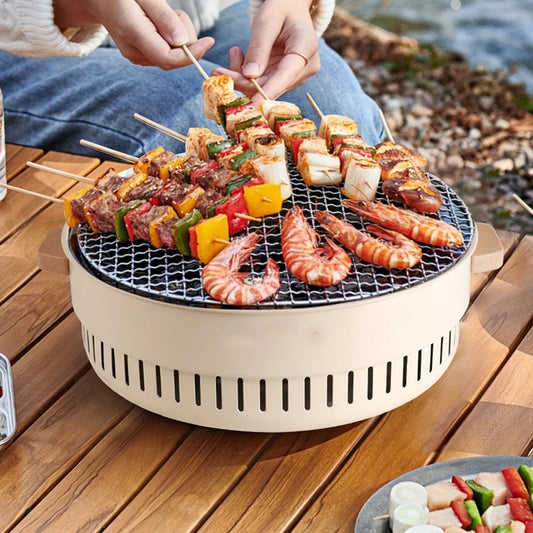 Title: Barbecue Grill Suitable Home Outdoor Courtyard Camping Charcoal BBQ Stove Grills Mesh Portable Smokeless Barbecue Grill Pan