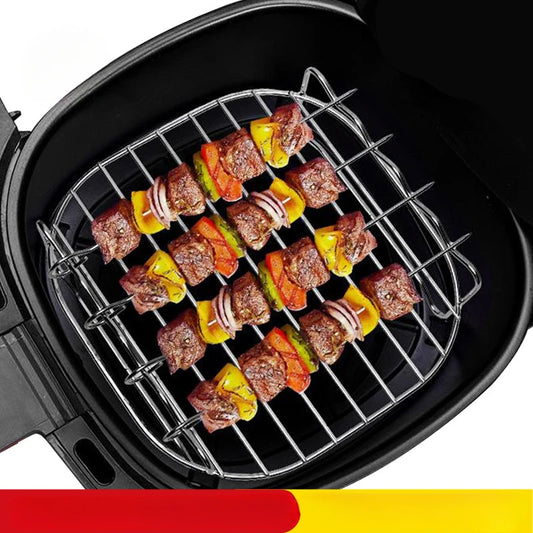 Title: Outdoor grill set with skewers square air fryer grill steamer stainless steel barbecue bracket