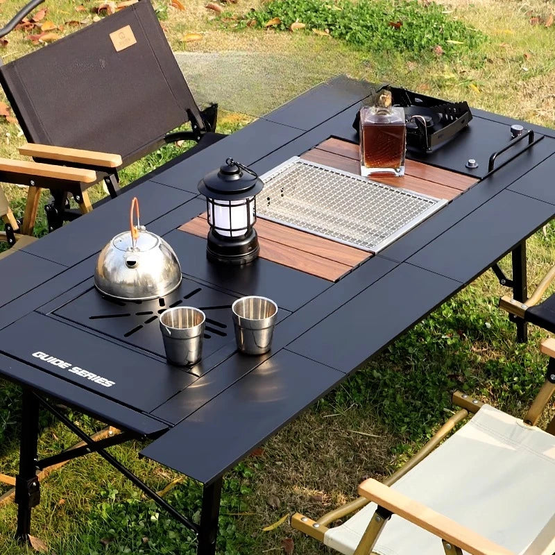 Patio Modern Outdoor Dining Firepit Table - Bistro Backyard Furniture