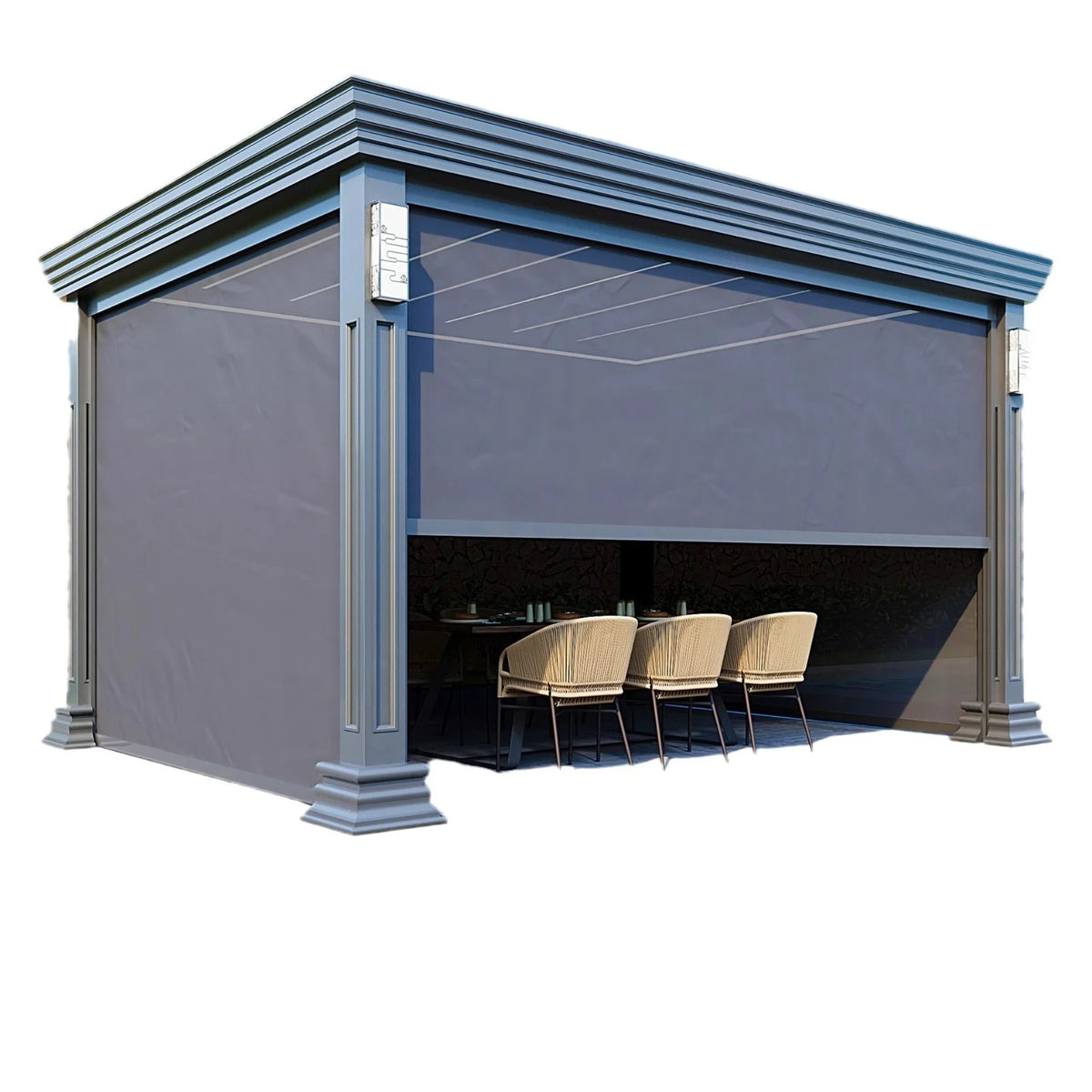 Electric Louvered Aluminum Pergola Pavilion – Motorized Sunshade