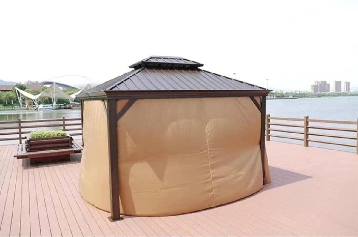 Aluminum Alloy Gazebo with Galvanized Iron Roof & Mosquito Curtains