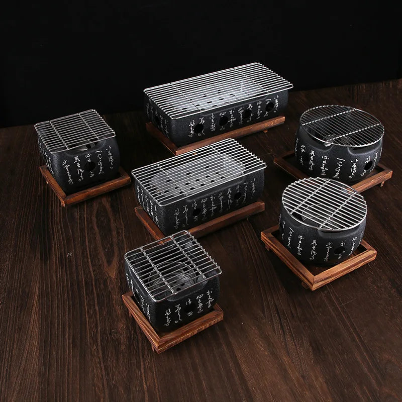 Mini Barbecue Charcoal Grill Tray - Small Home BBQ Charcoal Stove