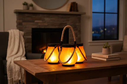 Solar Flickering Flame Lanterns, Set of 4 – Indoor & Outdoor