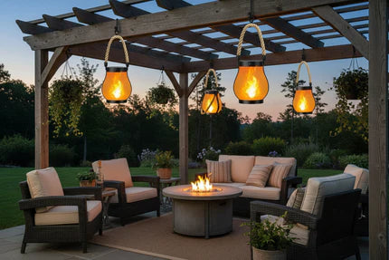 Solar Flickering Flame Lanterns, Set of 4 – Indoor & Outdoor
