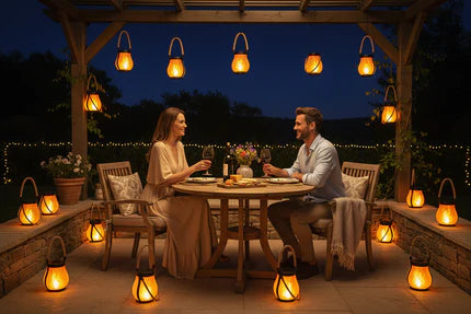 Solar Flickering Flame Lanterns, Set of 4 – Indoor & Outdoor