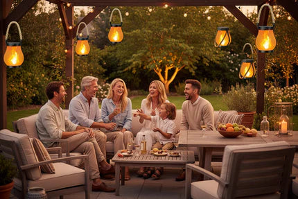 Solar Flickering Flame Lanterns, Set of 4 – Indoor & Outdoor